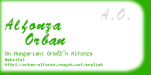 alfonza orban business card
